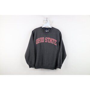 Vtg Mens Small Faded Spell Out Ohio State University Crewneck Sweatshirt Gray